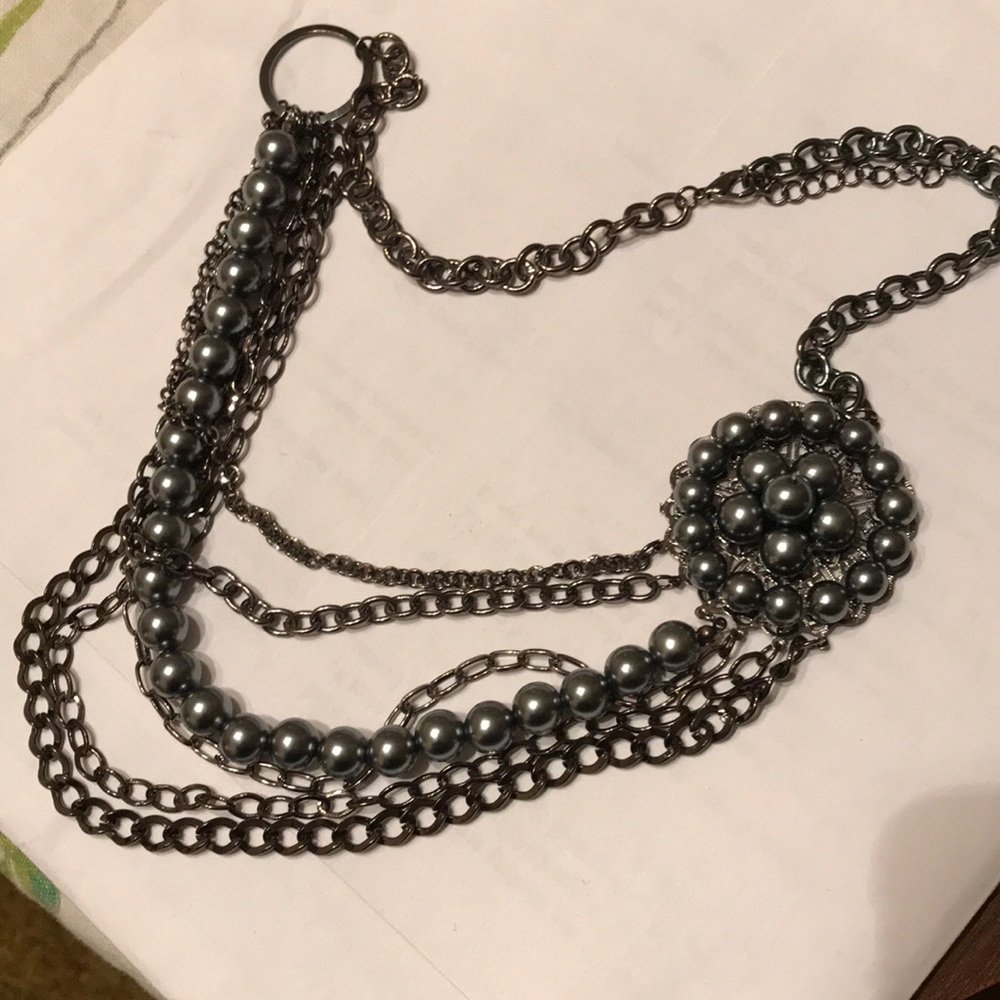 Gray Asymmetrical Necklace